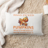 Cute Pumpkin Patch Kids Hand Picked Pumpkins Throw ランバークッション (ブランケット)