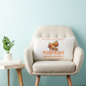 Cute Pumpkin Patch Kids Hand Picked Pumpkins Throw ランバークッション (椅子)