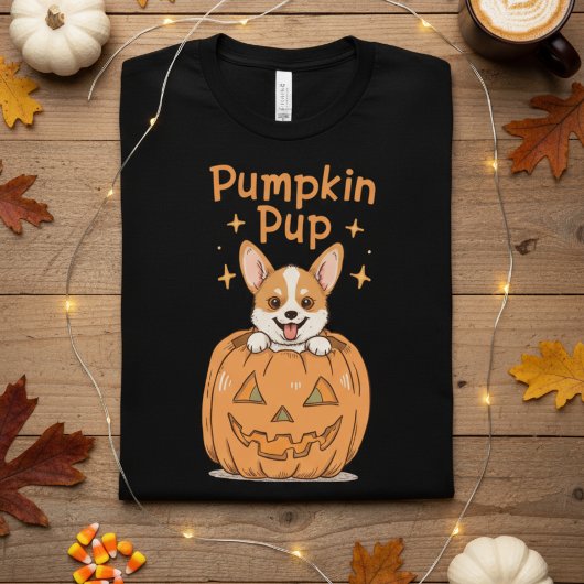 Cute Pumpkin Pup Halloween Corgi T-Shirt Tシャツ