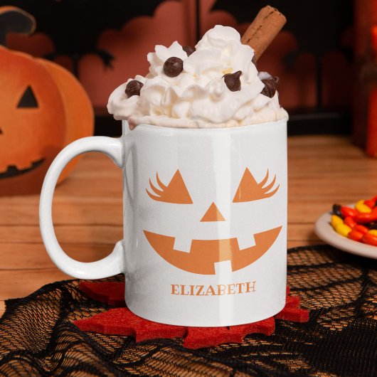 Cute Pumpkin Smile Halloween ツートーンマグカップ