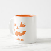 Cute Pumpkin Smile Halloween ツートーンマグカップ (正面左)
