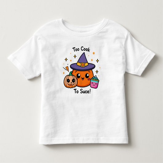 Cute Pumpkin Witch Halloween Vector Art トドラーTシャツ (正面)