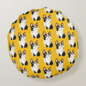 Cute Pup, yellow ラウンドクッション (裏面)