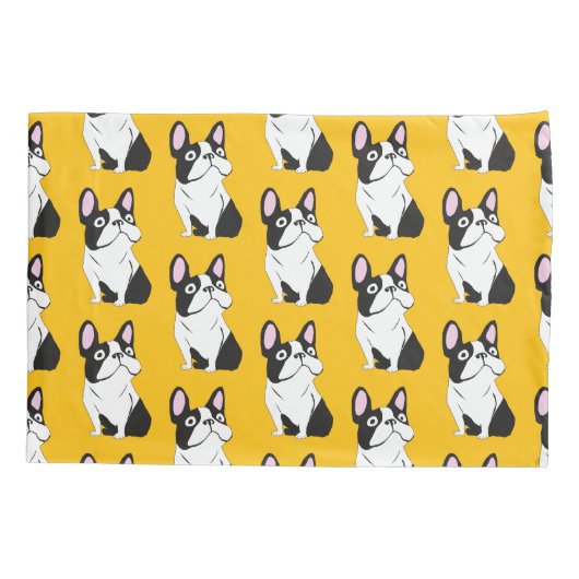 Cute Pup, yellow 枕カバー (裏面)