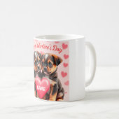 Cute puppies Happy Valentine's day personalized コーヒーマグカップ (正面右)