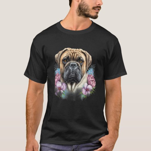 cute puppies lovely bullmastiff dog holder lover d tシャツ (正面)