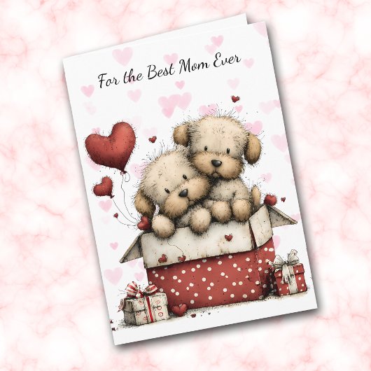 Cute Puppies Make My Tail Wag Mom シーズンカード