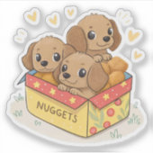 Cute puppies nuggets シール (正面)