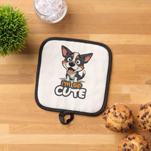 cute puppy 鍋敷き (トップダウン)