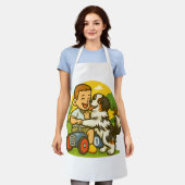 Cute Puppy and Kid Playtime エプロン (着用した状態)