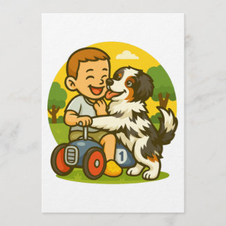 Cute Puppy and Kid Playtime 招待状