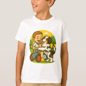 Cute Puppy and Kid Playtime Tシャツ (正面)