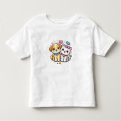 Cute Puppy and Kitty Y2K Kids Tee トドラーTシャツ (正面)