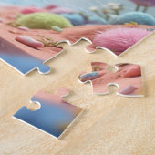 Cute Puppy Astronaut on a Pastel Planet Jigsaw Puz ジグソーパズル (側面)