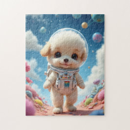 Cute Puppy Astronaut on a Pastel Planet Jigsaw Puz ジグソーパズル