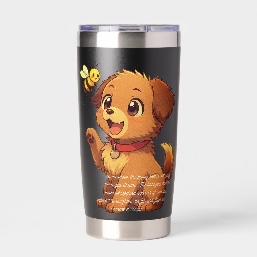 Cute Puppy & Bee Thermal Tumbler  保温保冷タンブラー (正面)