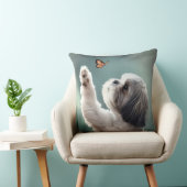 Cute Puppy & Butterfly Decorative Throw Pillow クッション (椅子)