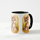Cute Puppy Coffee Mug – Adorable Dog Lover Gift マグカップ (正面右)