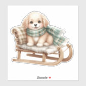 Cute puppy cozy winter Sticker シール (シート)
