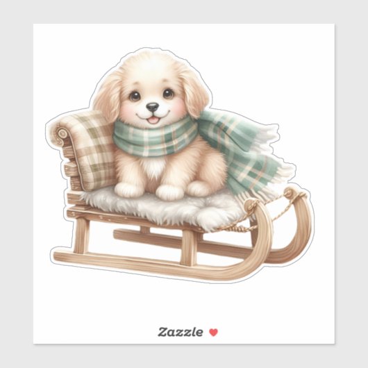 Cute puppy cozy winter Sticker シール (シート)