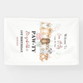 Cute Puppy Dog Boy 1st Birthday | Pawty Time First 横断幕 (横)