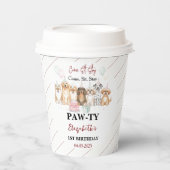 Cute Puppy Dog Boy 1st Birthday | Pawty Time First 紙コップ (正面)