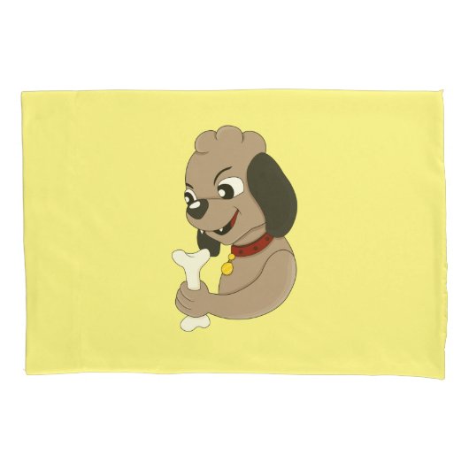 Cute puppy dog cartoon pillow case 枕カバー (正面)