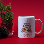 Cute Puppy Dog Christmas Tree Stack コーヒーマグカップ