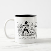 Cute Puppy Dog Halloween Custom ツートーンマグカップ (左)