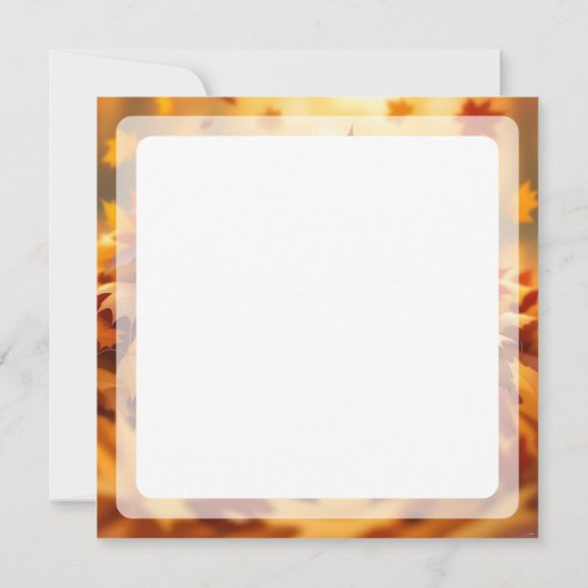 Cute Puppy Dog in Fall Leaves カード (裏面)