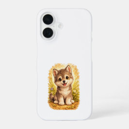 Cute Puppy Dog iPhone 16 Case Kawaii Pet 16ケース