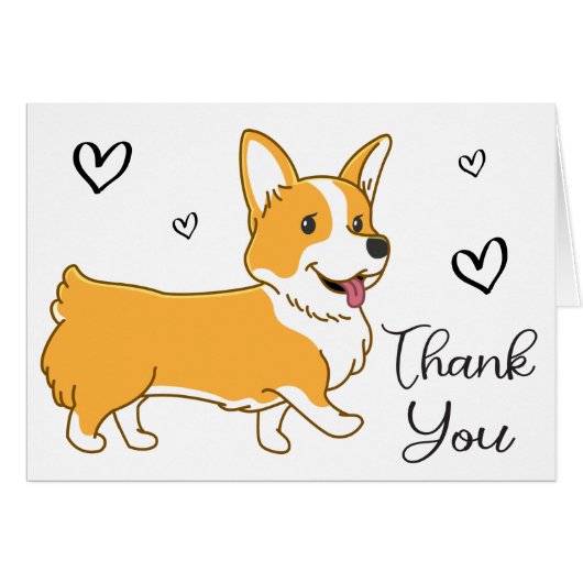 Cute Puppy Dog Pembroke Welsh Corgi Thank You (正面横)
