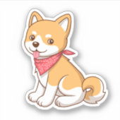 Cute Puppy Dog Shiba Inu シール (正面)