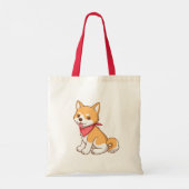 Cute Puppy Dog Shiba Inu トートバッグ (裏面)