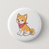 Cute Puppy Dog Shiba Inu 缶バッジ (正面)