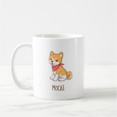 Cute Puppy Dog Shiba Inu Custom Name コーヒーマグカップ (左)