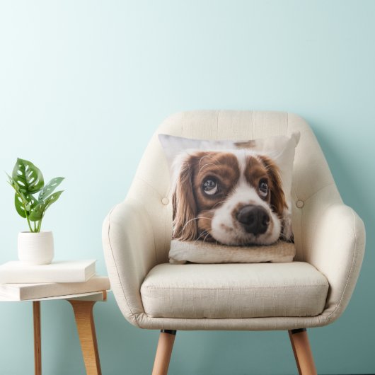 Cute Puppy Dog Throw Pillow クッション (椅子)