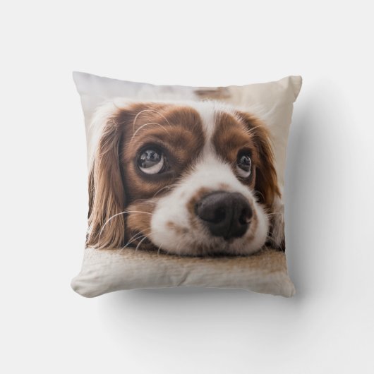 Cute Puppy Dog Throw Pillow クッション (正面)