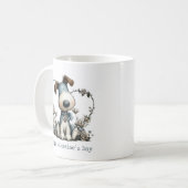 Cute Puppy Dog Valentines Mug コーヒーマグカップ (正面左)