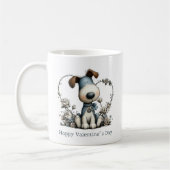Cute Puppy Dog Valentines Mug コーヒーマグカップ (左)