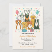 Cute Puppy Dogs Boy 5th Birthday Party 招待状 (正面)