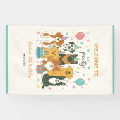 Cute Puppy Dogs Boy 5th Birthday Party 横断幕 (横)