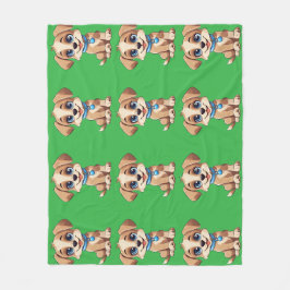 Cute Puppy Fleece Blanket フリースブランケット