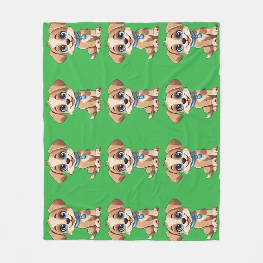 Cute Puppy Fleece Blanket フリースブランケット (正面)