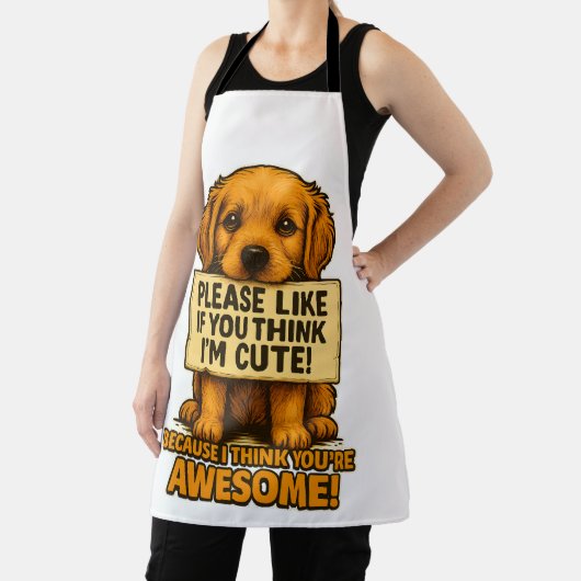 Cute Puppy, Funny Dog Lover Quote エプロン (インサイチュ)