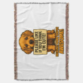 Cute Puppy, Funny Dog Lover Quote スローブランケット (正面縦)