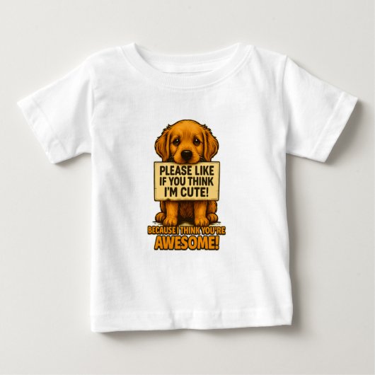 Cute Puppy, Funny Dog Lover Quote ベビーTシャツ (正面)