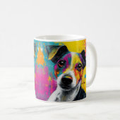 Cute Puppy Funny Dog Mixed Media Animal Pet コーヒーマグカップ (正面右)