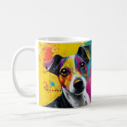 Cute Puppy Funny Dog Mixed Media Animal Pet コーヒーマグカップ (左)