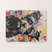 Cute Puppy Funny Dog Mixed Media Animal Pet ジグソーパズル (横)